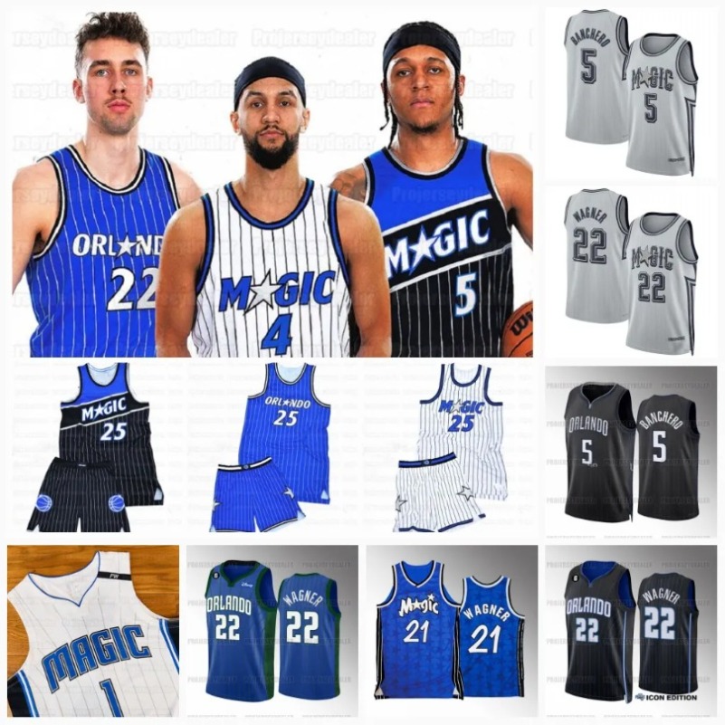 Magics Paolo 5 Banchero Orlandos 2025-26 Jerseys Franz 22 Wagner Moritz 21 Wagner Jalen 4 Suggs Jonathan Isaac Custom