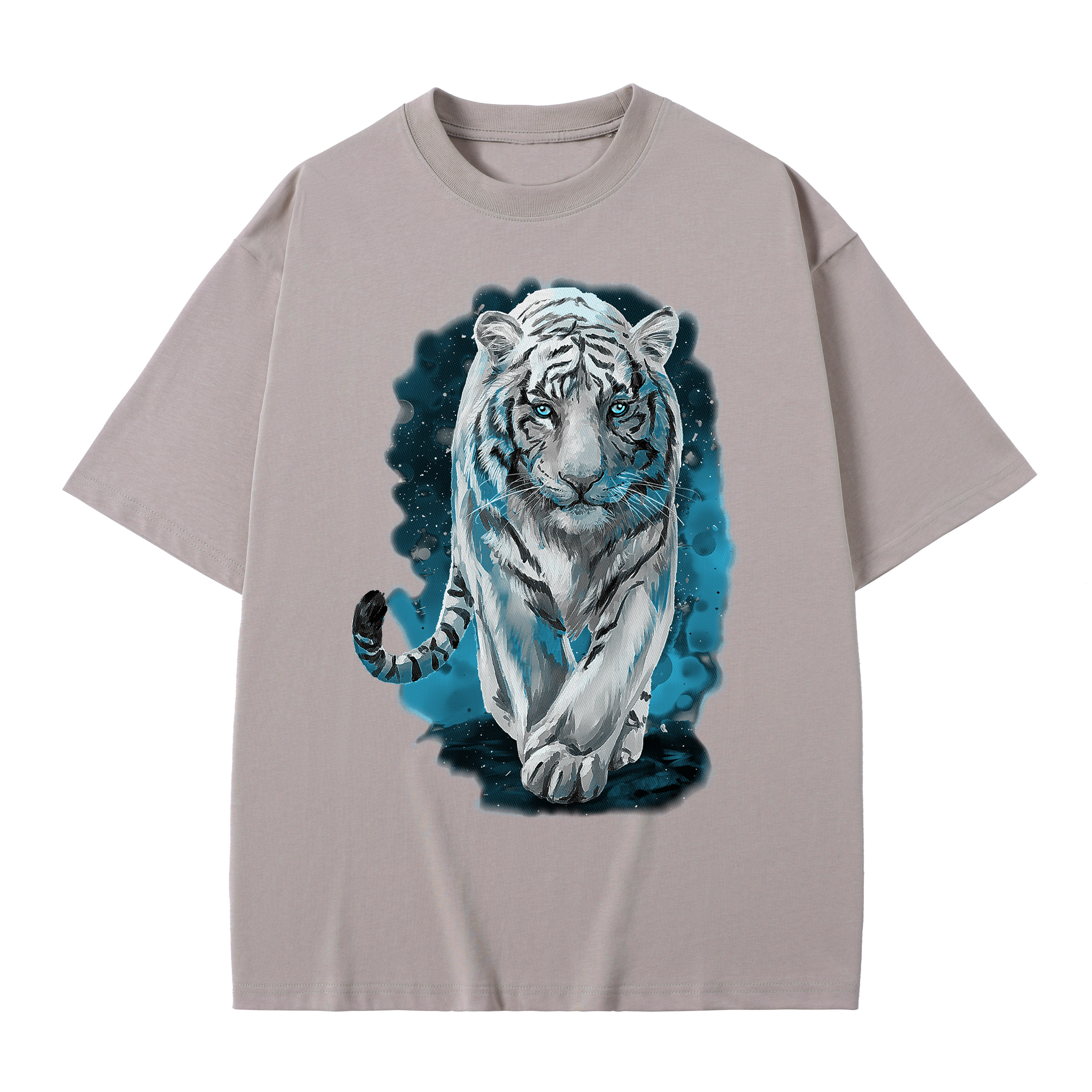 T-shirt men's top designer cotton T-shirt The Bengal tiger short sleeved clothing high-quality fashionable T-shirt BROADTRUE