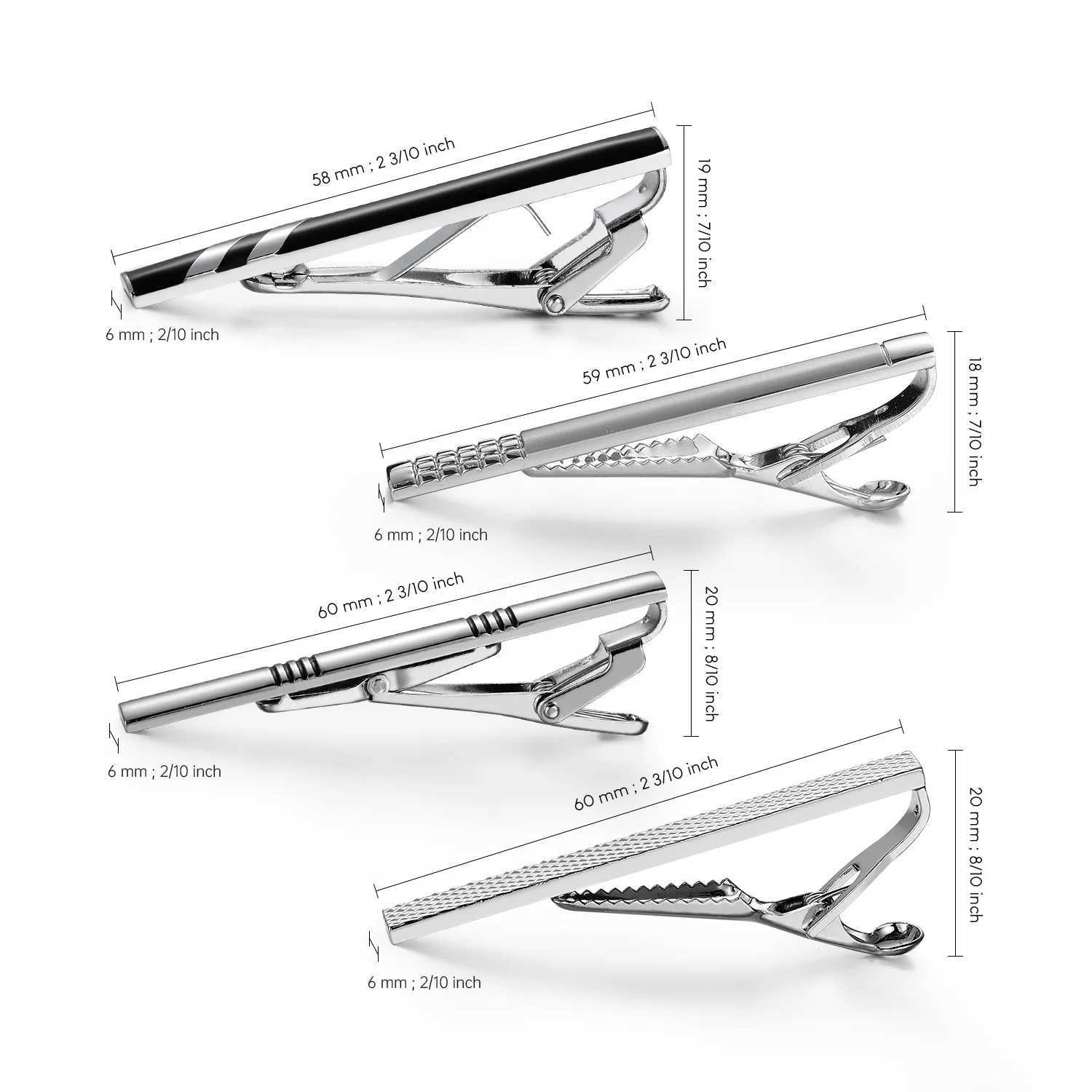 Tie Clip For Men Business Party Minimalist Tie Clips And Cufflinks To Man Shirt Gift Box Jewelry Mens Cuff Man Fashion Lawyer W250604