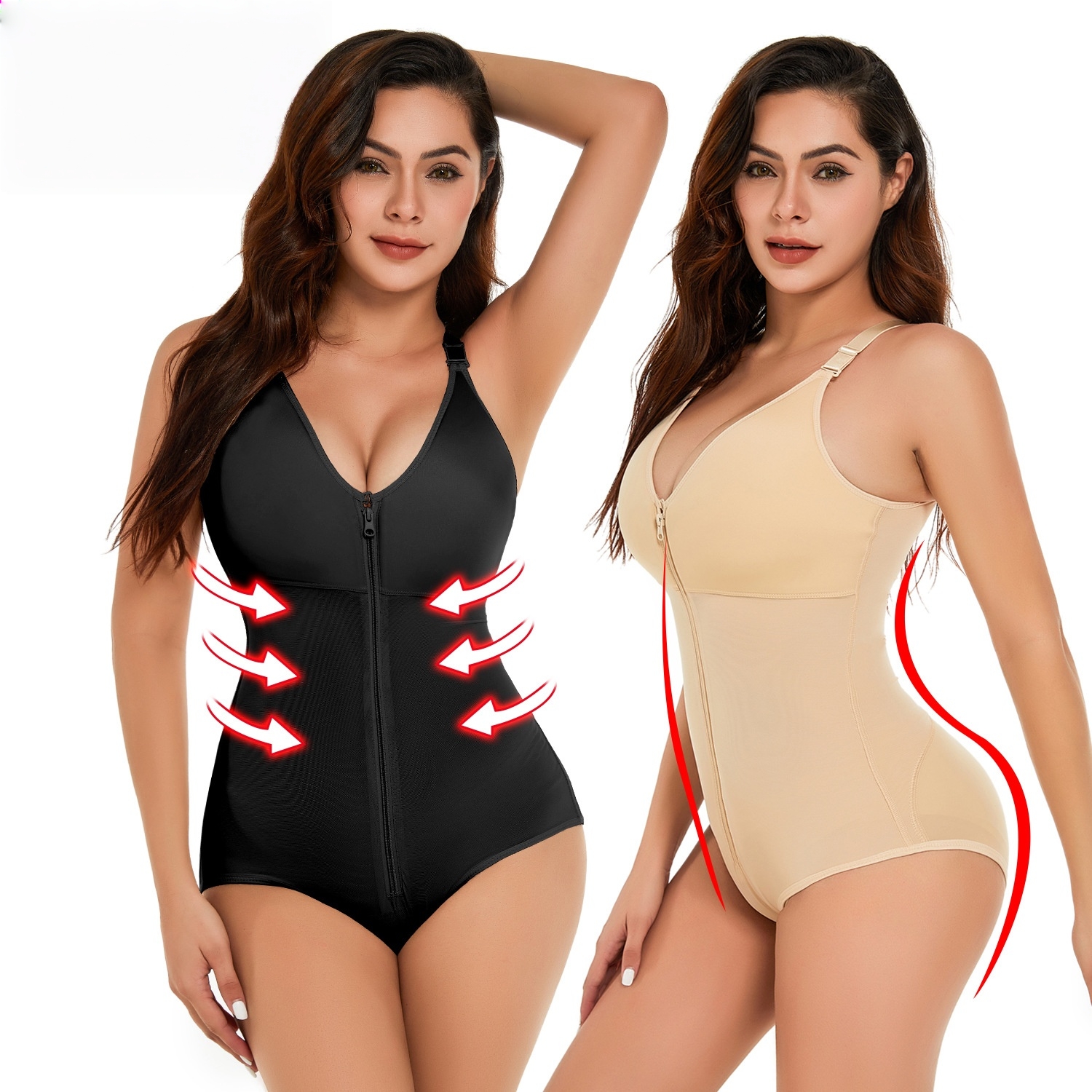 Seamless Waist Trainer Postpartum Shapewear Bodysuit Slimming Body Shaper Flat GirdleHip Enhancer Corset Garments After Liposuction Women's Colom