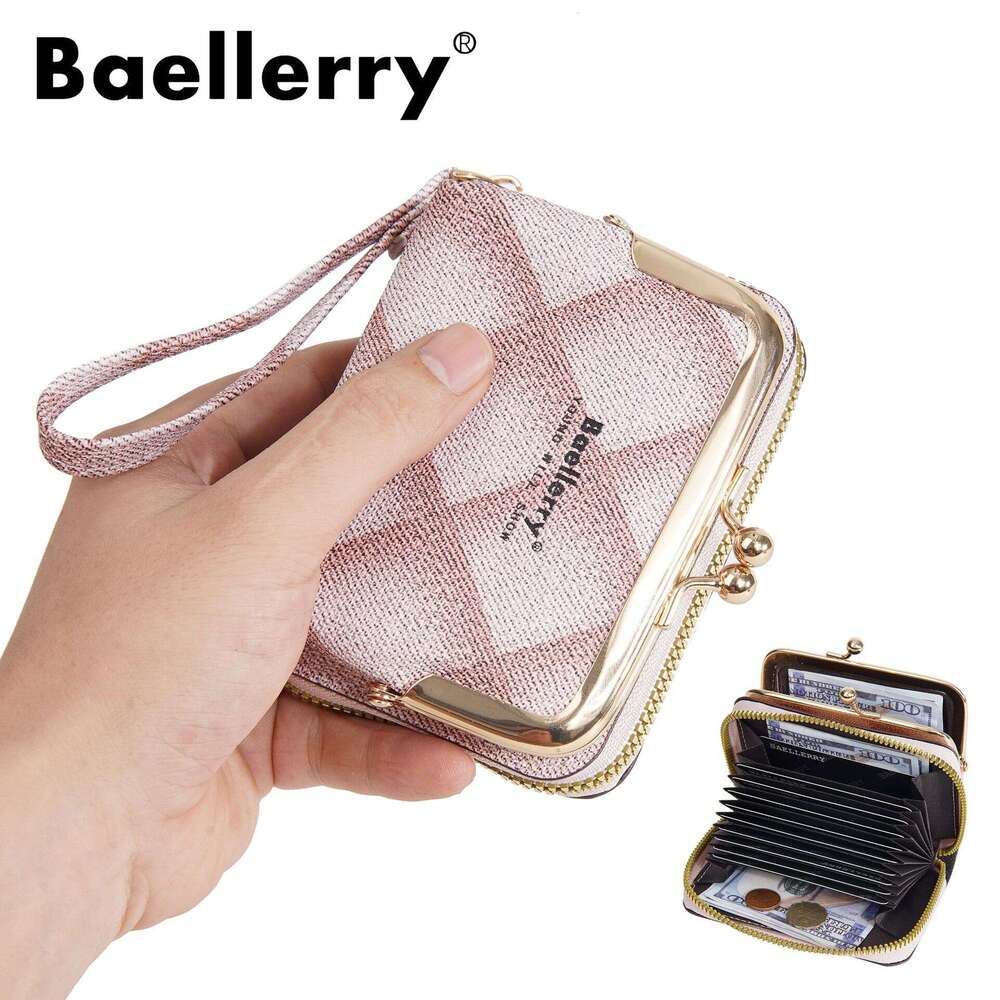 New Women's Coin Purse Baellerry Compact Quilted Zipper Accordion Card Holder Ins Multi-Functional Wallet