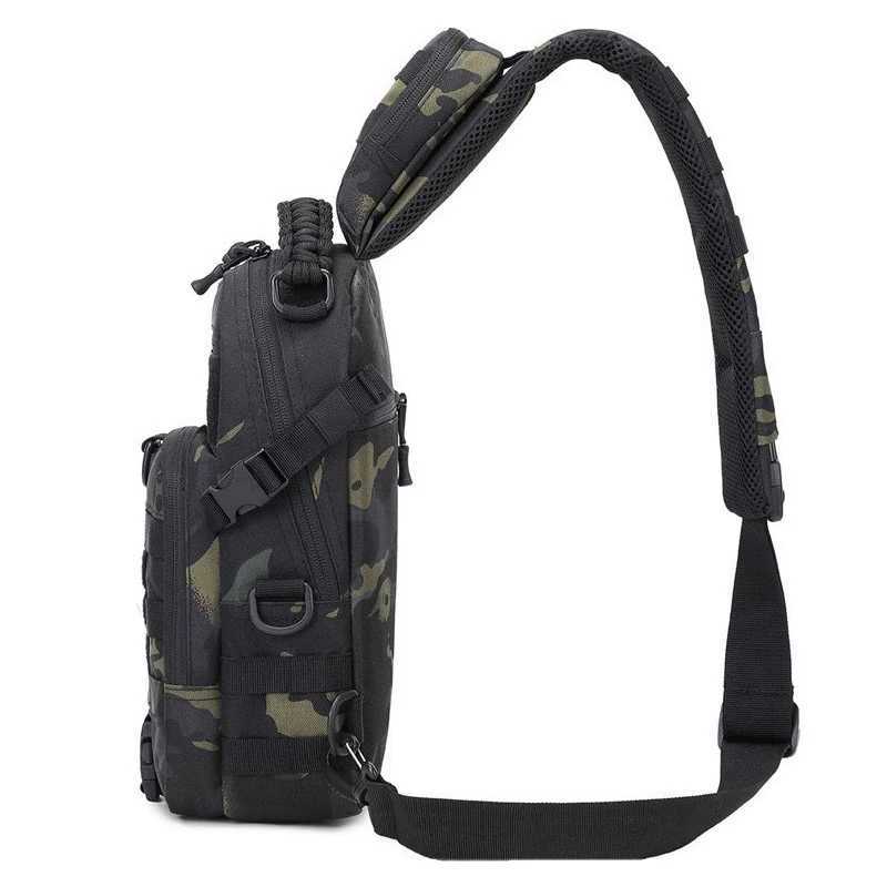 Tactical Chest Bag for Men Waterproof Camping Shoulder Outdoor Hiking Climbing Cycling Crossbody Bag Sling EDC Fanny Pack W250603