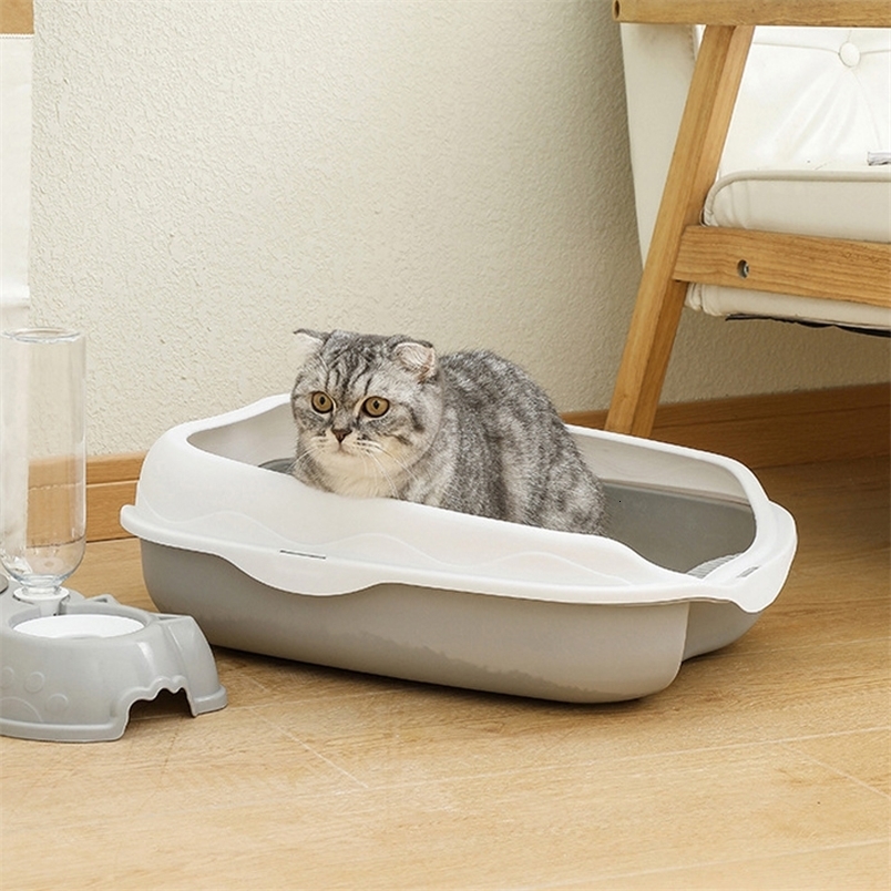Semi Enclosed Splash Proof Cat Toilet Cat Cleaning Supplies Cat Feces Basin 250519CJ