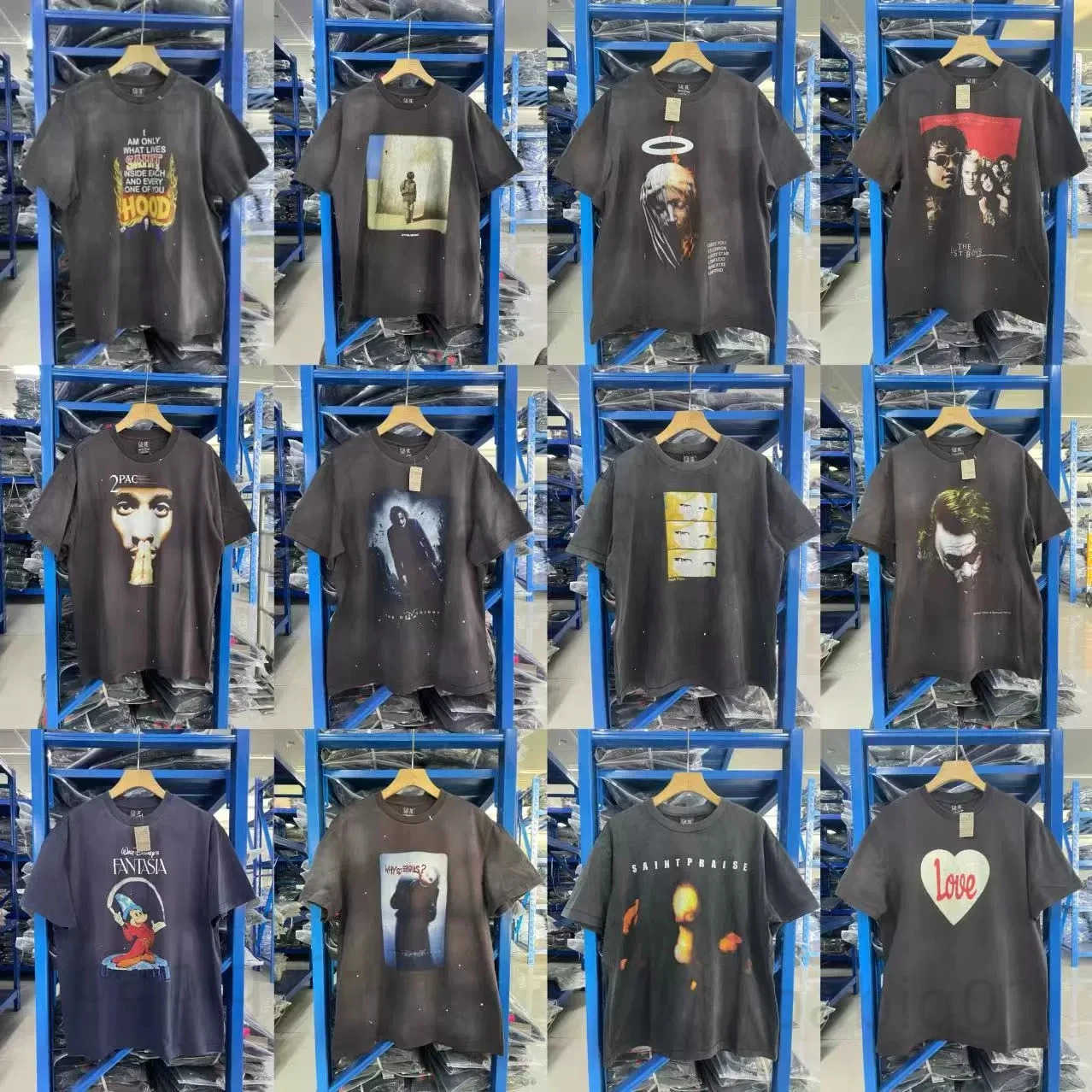 Saint Michael Beauty Tide Retro Joint Washed Old Mens and Womens High Strt Loose Casual Short-slved T-shirt Summer T250604