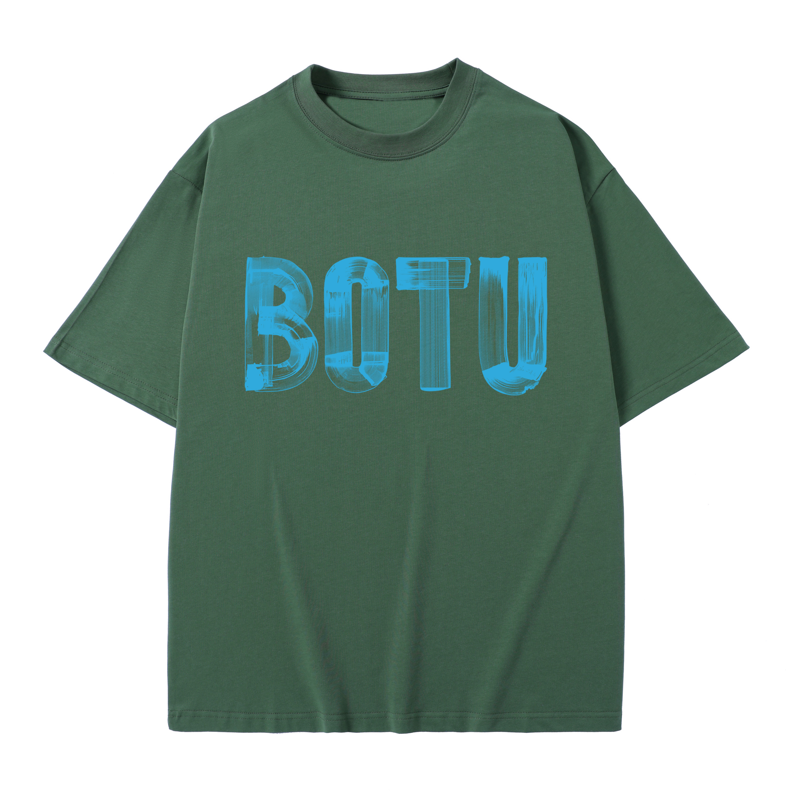 T-shirt men's top designer cotton T-shirt blue logo Painting short sleeved clothing high-quality fashionable T-shirt BROADTRUE