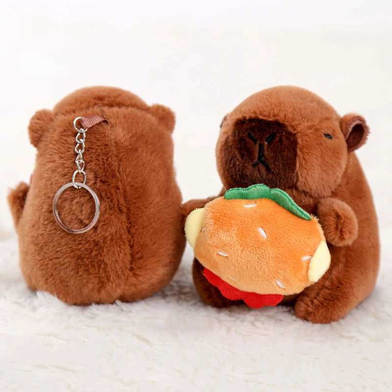 Cartoon Capybara Plush Keychain Pendant Bag Hanging Decoration Accessories Cute Fashion Stuffed Doll Toy Keyring Kids Gift W250604