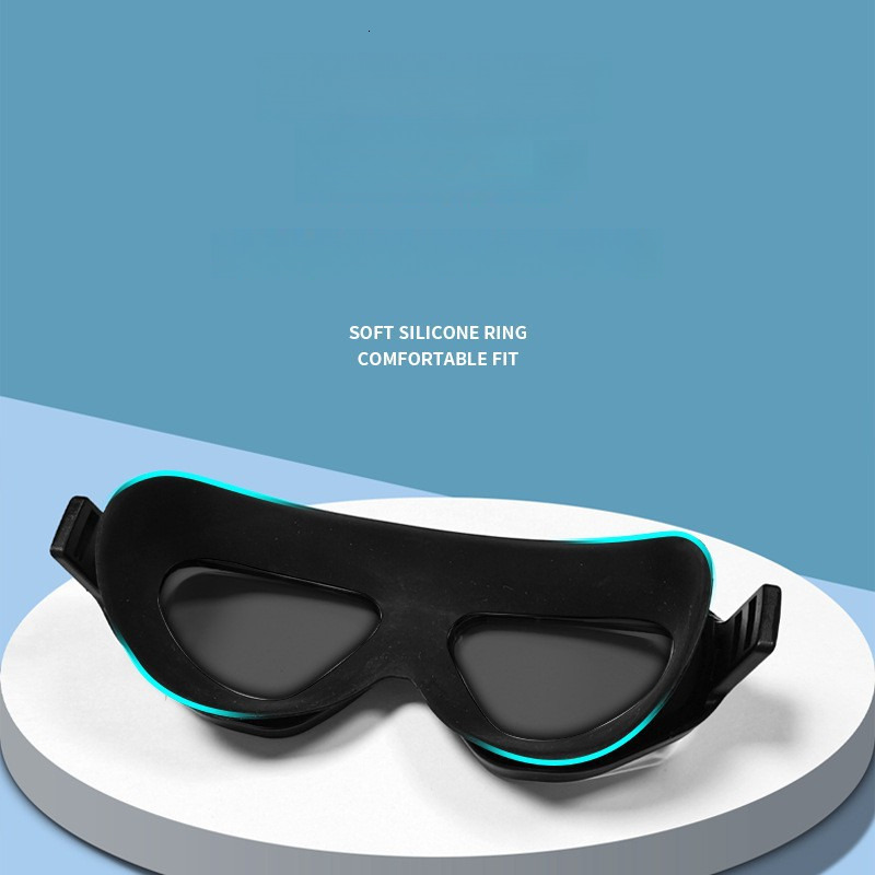 UV Protection Anti-Glare Large Frame Anti-Fog Waterproof Swimming Goggles and Swim Cap Set