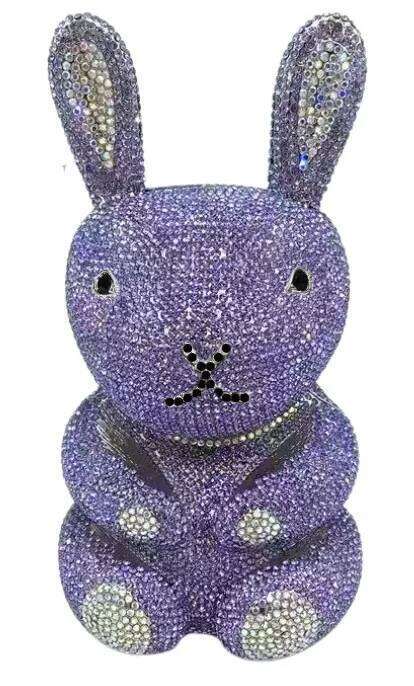 Rabbit Crystal Evening Bag Women Rhinestone Handbag Wedding Party Purse Cute Animal Clutches Fashion Bridal Purses