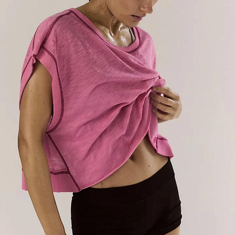 Women's T Shirts Fashion Going Out Tops For Women Cutout Open Back Summer Crop Top Loose Fit Short Sleeve Tee Workout Beach Covers