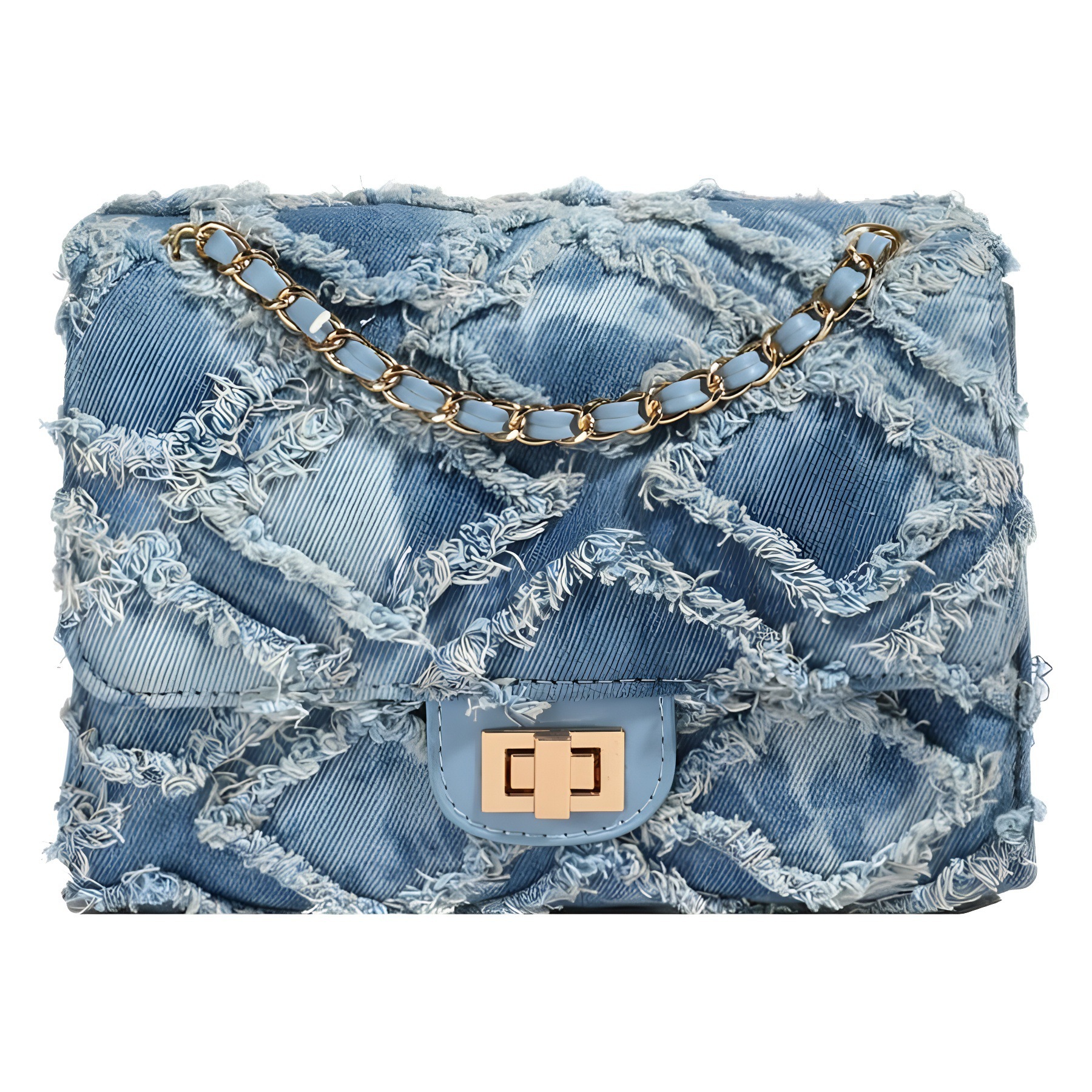 Denim 2025 New Lock Small Shopping Bag Square Bag Style Underarm Shoulder Crossbody Designer Chain Bag Free Shipping Elegant Handbag For Women Trendy