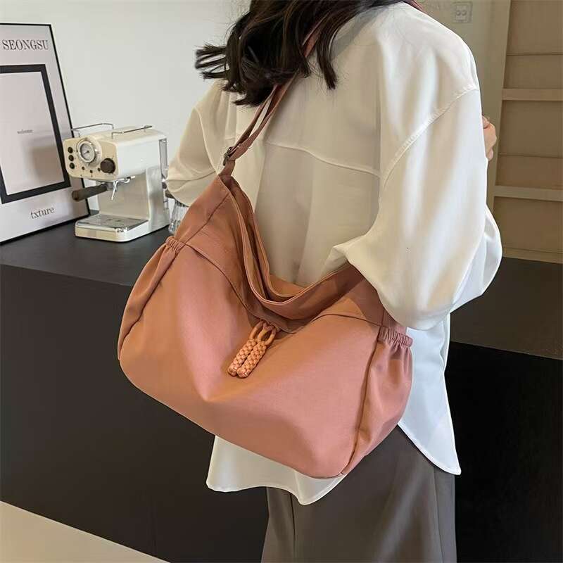 Minimalist Large Capacity Canvas for Women, Casual Versatile Commuter Shoulder Tote College Student Class Crossbody Bag, School Bag