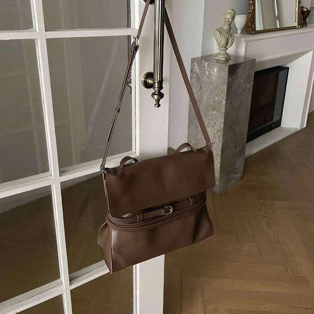 Motingsome 2025 New Designer Bags Cowhide Leather Woman Bag Shoulder Handbag Messenger Tote Hobos Female Purses Black