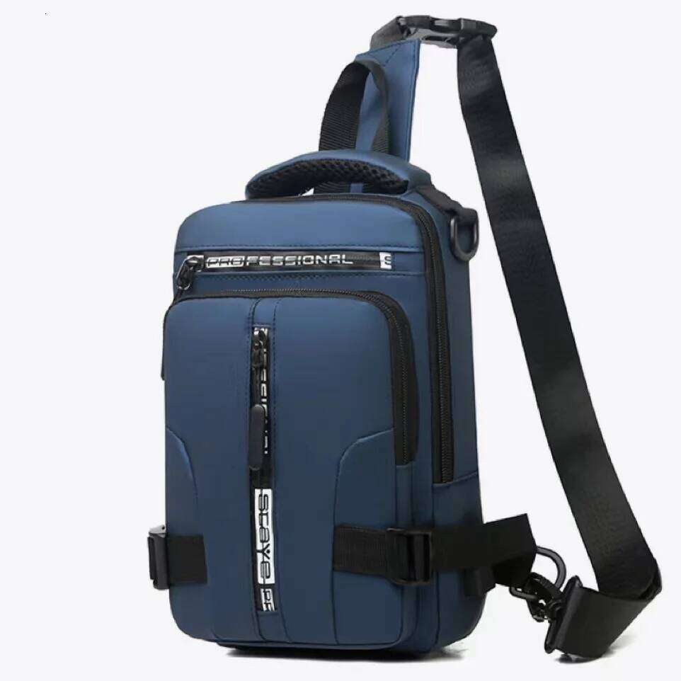 KISMIS Men's Multifunction Messenger Bag Shoulder Cloth Chest Bags Crossbody Casual Man USB Charging Handbag