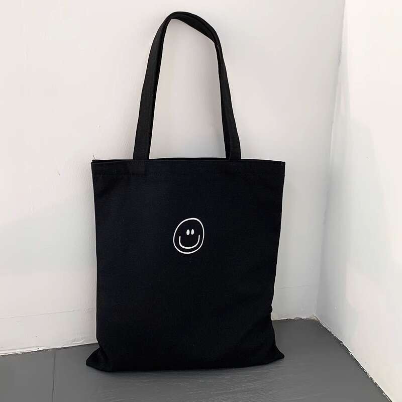 Minimalist Tote for Students, Class Book Bag, Single Shoulder Versatile with Zipper, Commuter Canvas Bag