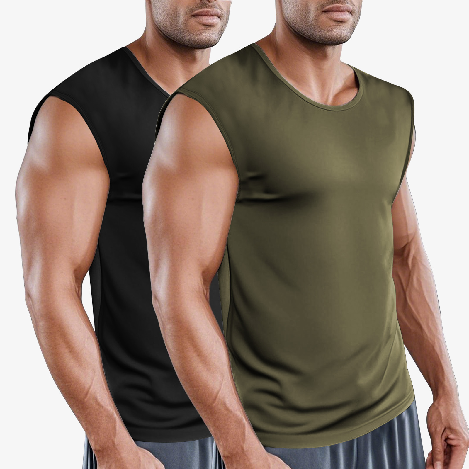 t shirt designer Men's Designer T Shirt Sports Vest Trendy Sleeveless Vest Quick Dry Base Layer Sleeveless Undershirt Sweatshirt Two-Piece Set