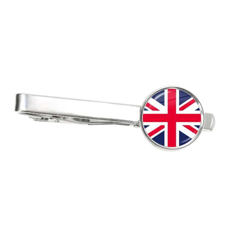 National Flag 16mm Tie Clip Trinidad Sierra Leone Jamaica Guyana Ghana UK Libya Estonia India Glass Jewelry for Male Gentleman W250604
