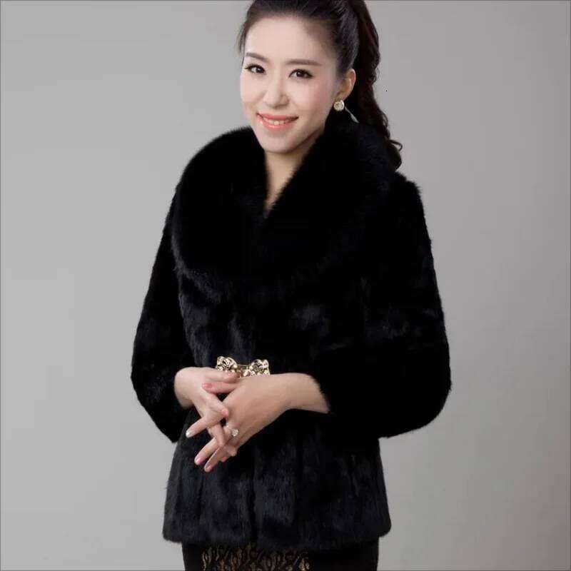 New autumn and winter clothing mink jacket fashion slim-fit imitation fox collar women's coat