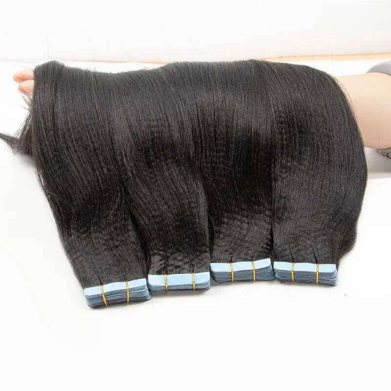 MRS HAIR Light In Human Hair Cuticle Remy in Extensions SilkPressed Yaki Tape ins 12-26inch 20pcs