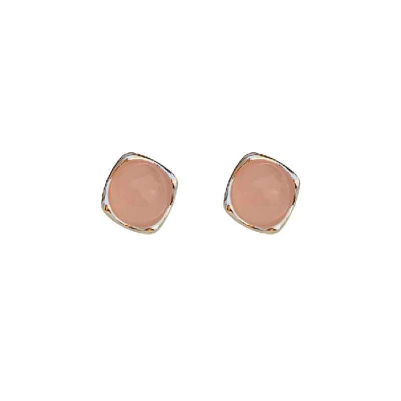 Silver Needle Korean style Simple Square Crystal Earrings, Fashionable and Versatile Earrings, Ins High End Sense