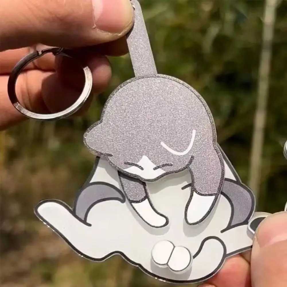 Paly Balls Cat Keychains Cute Funny Acrylic Bag Key Pendant M250604