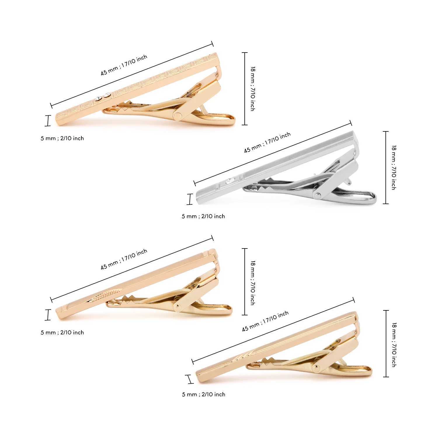 4 PCS Short Tie Clip For Men Lapel Pins Luxury Gifts For Dad Wedding Tie Clips Cufflinks Accessories Man Shirt Gift T0304025 W250604