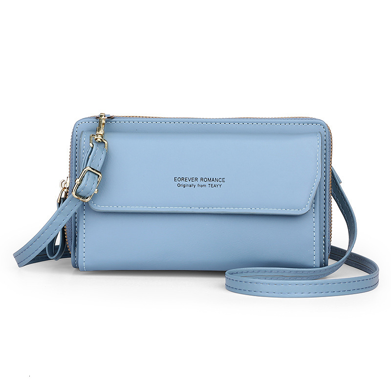 Designer Crossbody Phone Bag Women's Fashion Long Style Women's Wallet Double Zipper Korean Edition Handbag Urban Simple Shoulder Bag