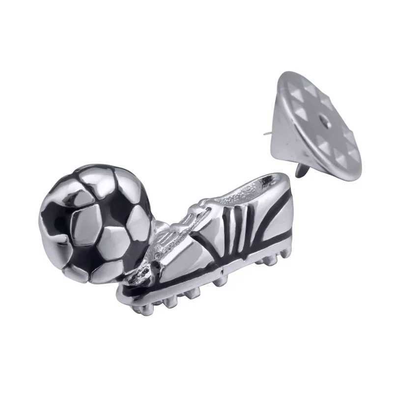 Football Cufflinks Fashion Personality Accessories Dimensional Soccer French Shirt Cuff Buttons Tie Clip Brooches Mens Jewelry W250604