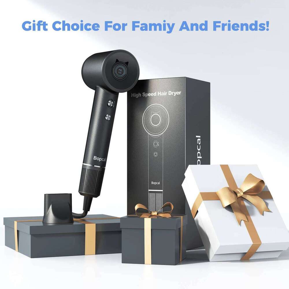 Bopcal Dryer Professional Leafless Styling 36M/S 5X Quick Drying High Speed Blow Drier Hair Care 300 Million Negative Lon