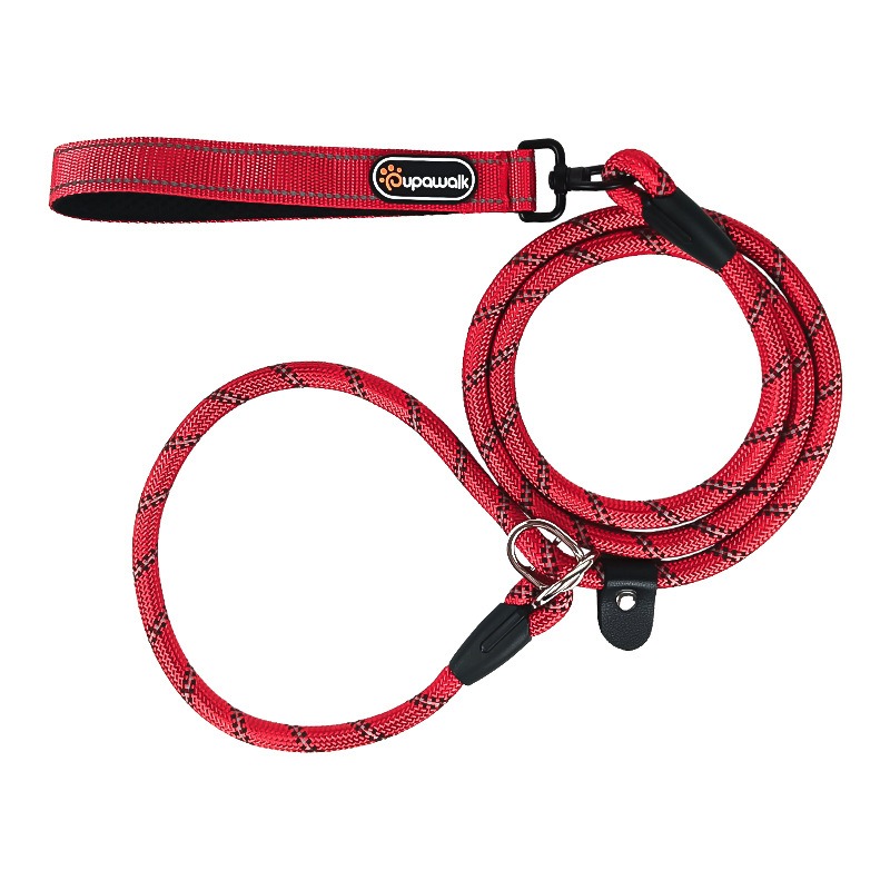 Reflective Anti-Strangulation Slip Leash for Dogs, 1.5m/2m P-Rope Dog Training Lead with Adjustable Collar