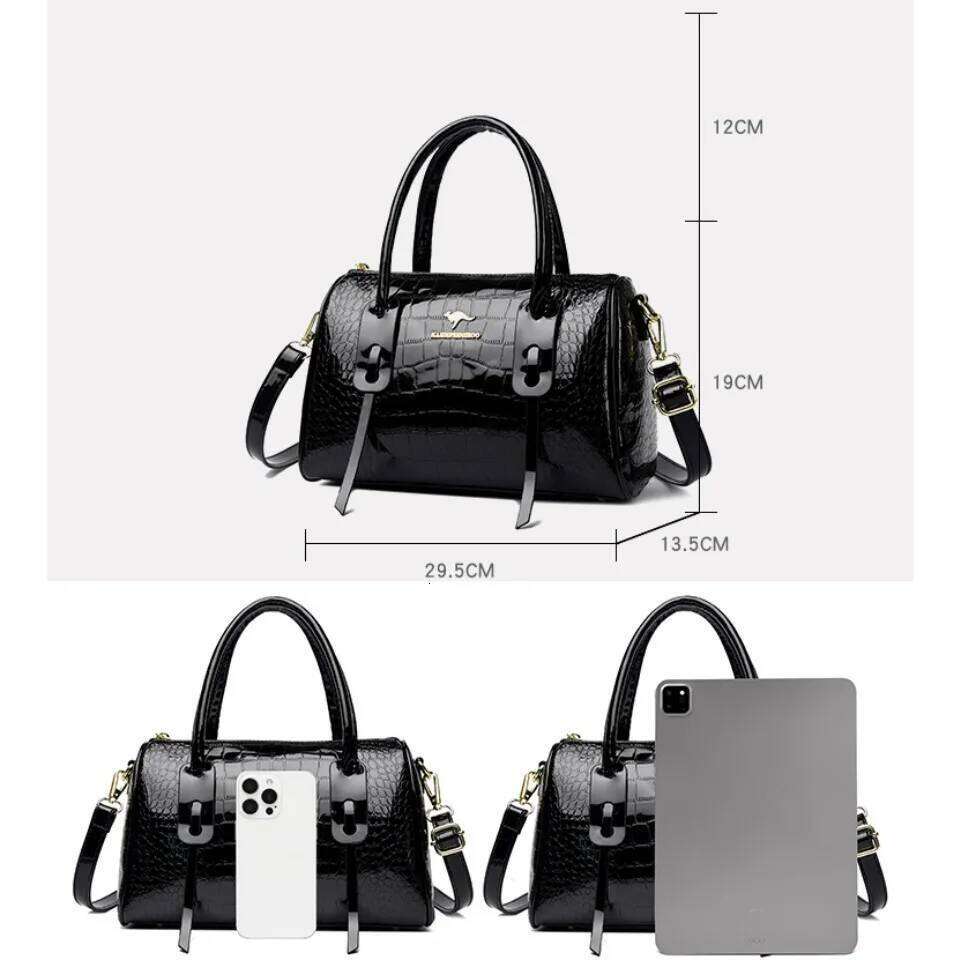 2025 New Patent Leather Handbag Fashion Shoulder Tote Crossbody High Quality Daily Commuter Bag Women Sac A Main