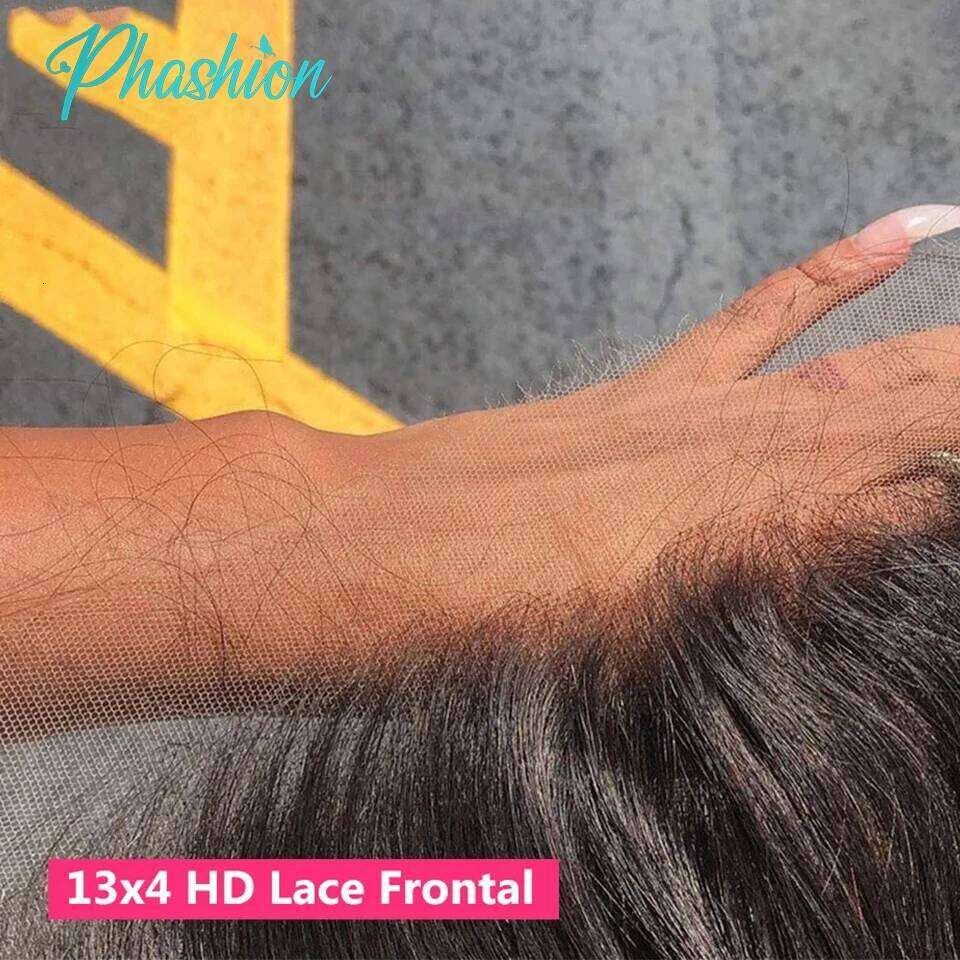 Phashion HD 13x6 13x4 Lace Frontal Straight Pre Plucked 4x4 5x5 6x6 Swiss Full Closure Only Natural Black 100% Remy Human Hair Synthetic Hair