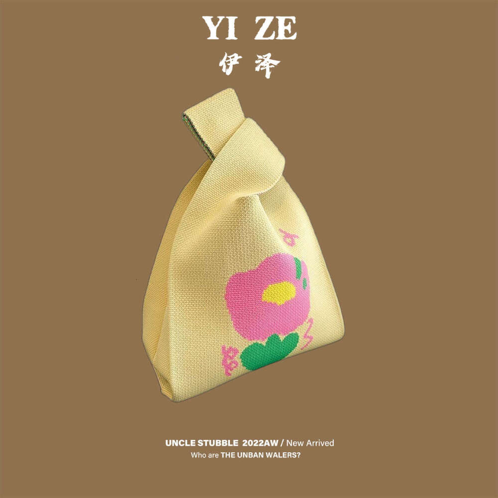 2024 New Knitted with Bowknot, Women's Yarn Bag, Casual Versatile Handbag