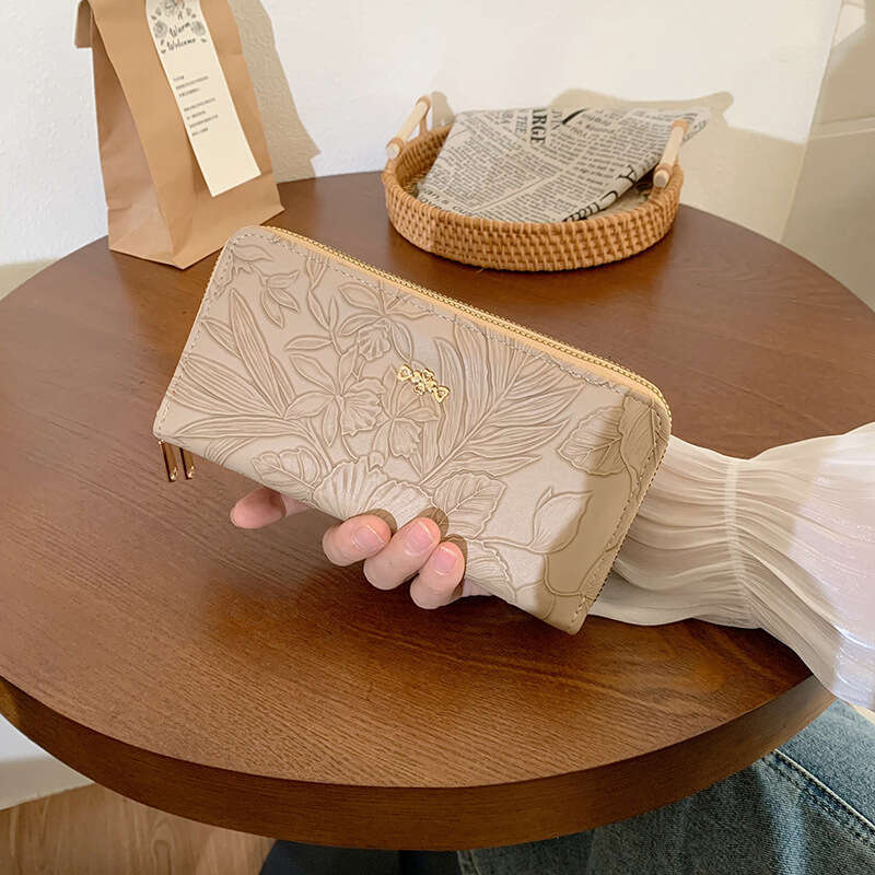 Women's INS Style Small High-end Long Wallet Coin Purse Zipper Clutch