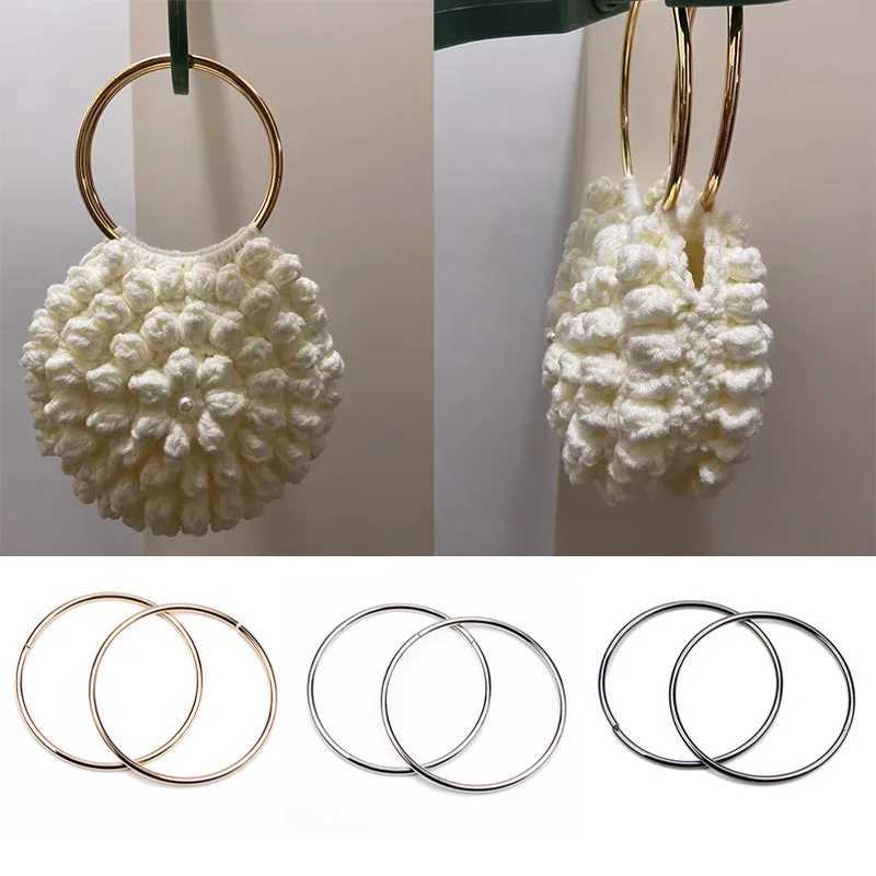1Pcs/2Pcs Gold Round Metal Handles Handcrafted Replacement DIY Bag Handles Bag Accessory Round Handmade Hanging Hardware Rings W250604