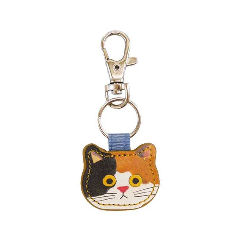 Cute Cartoon Creative Leather Cat Keychain Pendant Fashion Kawaii Kitten Bag Keyring Backpack Decoration Accessories Gifts M250604