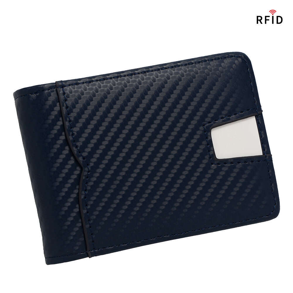 Men's Simple Short RFID Anti-theft Card Holder Coin Purse Woven Pattern 80% off Wallet
