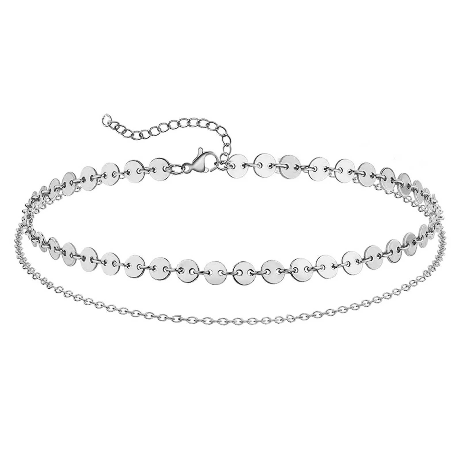 304 Stainless Steel Stylish Link Cable Chain Multilayer Layered Anklet Sandals Barefoot Beach Leg Bracelet 25cm(9 7/8) long W250604