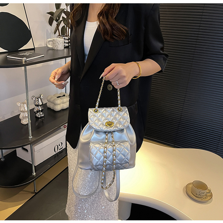Free Shipping New Multifunctional Women's Backpack Korean Version Fashion Grid Designer Bag Light Luxury High-end Feeling Outdoor Hiking Travel B