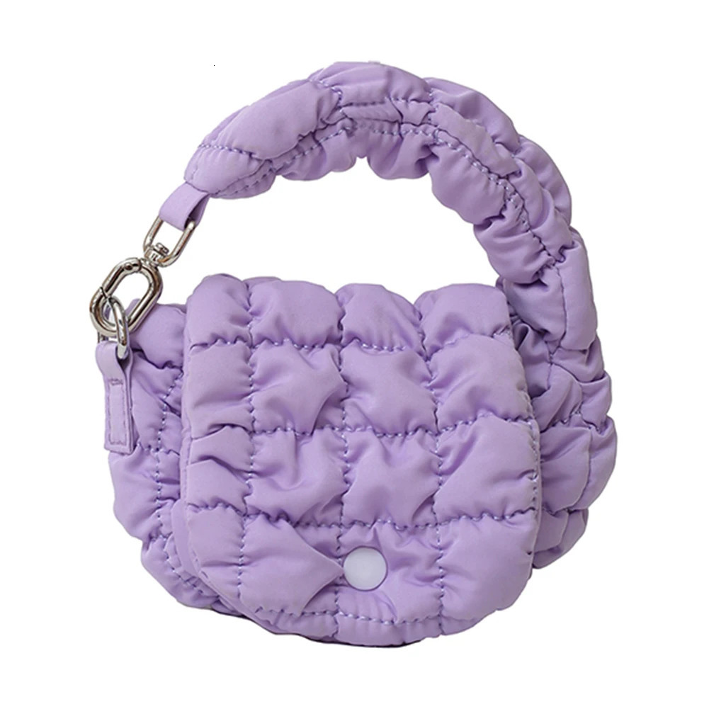 Mini Puffer Tote Bag for Women Quilted Nylon Phone Purse Perfect for Shopping Travel and Work Use 250530