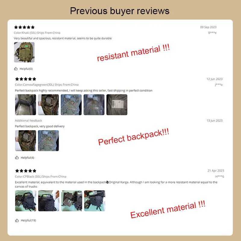 Backpack 50L Large Capacity Camping Man Rucksacks Tactical Hunting Nylon Bags For Sport Trekking Waterproof Pack W250603