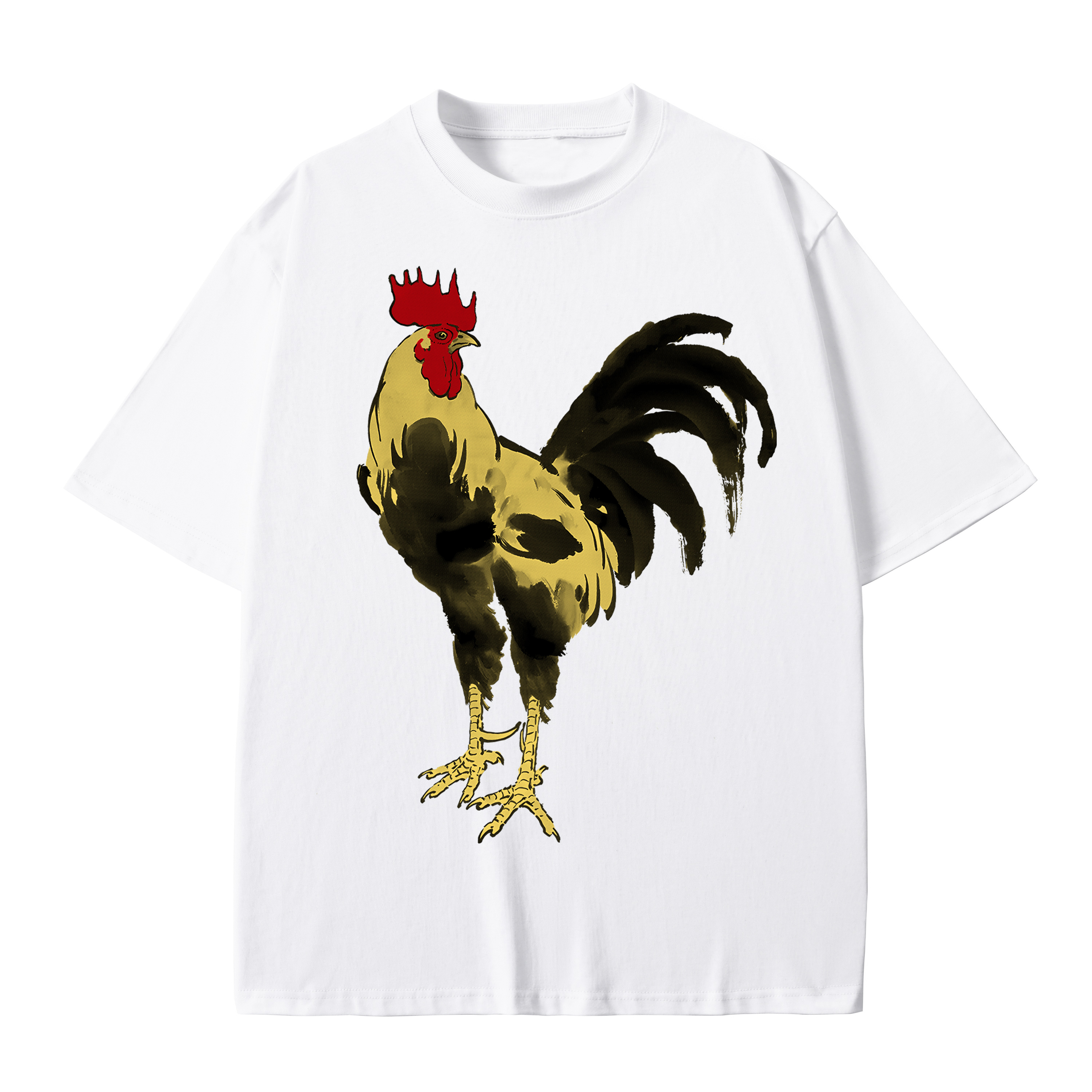 T-shirt men's top designer cotton T-shirt Silver the golden rooster short sleeved clothing high-quality fashionable T-shirt BROADTRUE