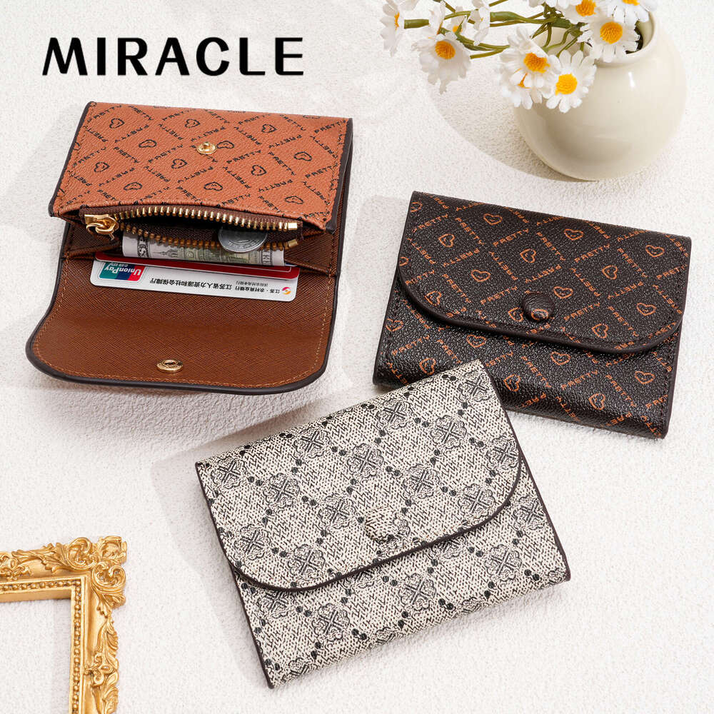 Women's 2025 New Fashion Coin Purse Versatile Letter Heart Flower Print Wallet