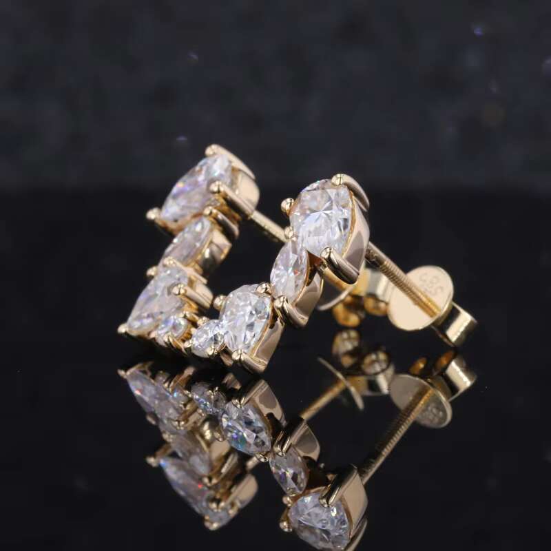 Starsgem Free Shipping Fine Moissanite Jewelry Excellent Cut Round Moissanite Studs Earring