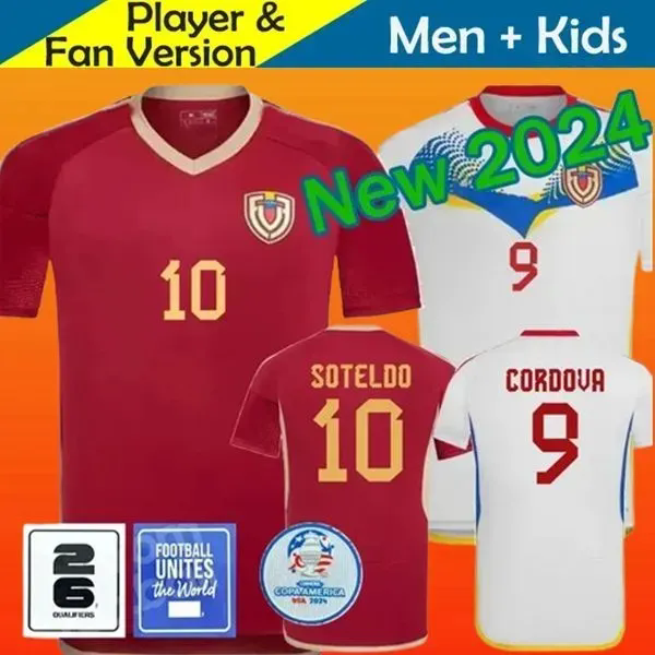 24-25 Venezuela Football Jersey Kids Kit 24 25 National Team Football Shirt Men Home Red Away White Camisetas Copa America
