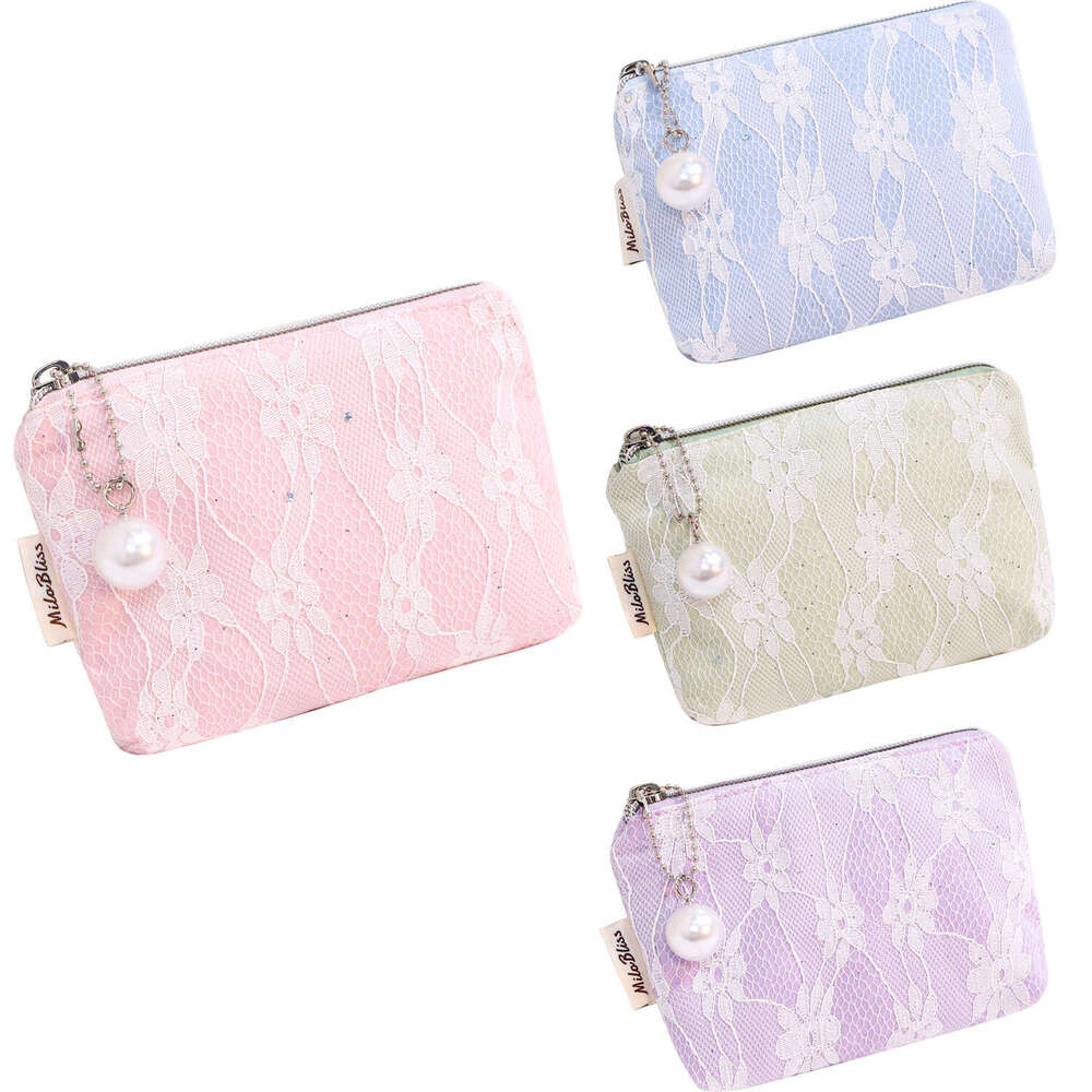 New Hot-Selling Jacquard Lace Pearl Cute Coin Purse High-End Small Mini Storage Bag