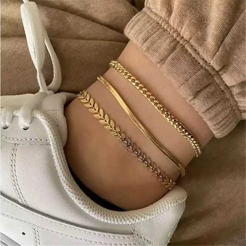 Summer Beach Exquisite 3-layer Chain Anklet Suitable For Friends The Best Gift W250604