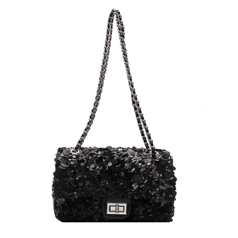 Free Shipping Retro New Women's Shoulder Bag Personalized Sequin Designer Bag 2025 Summer Chain Small Square Bag Mini Handbag Mobile Phone Bag