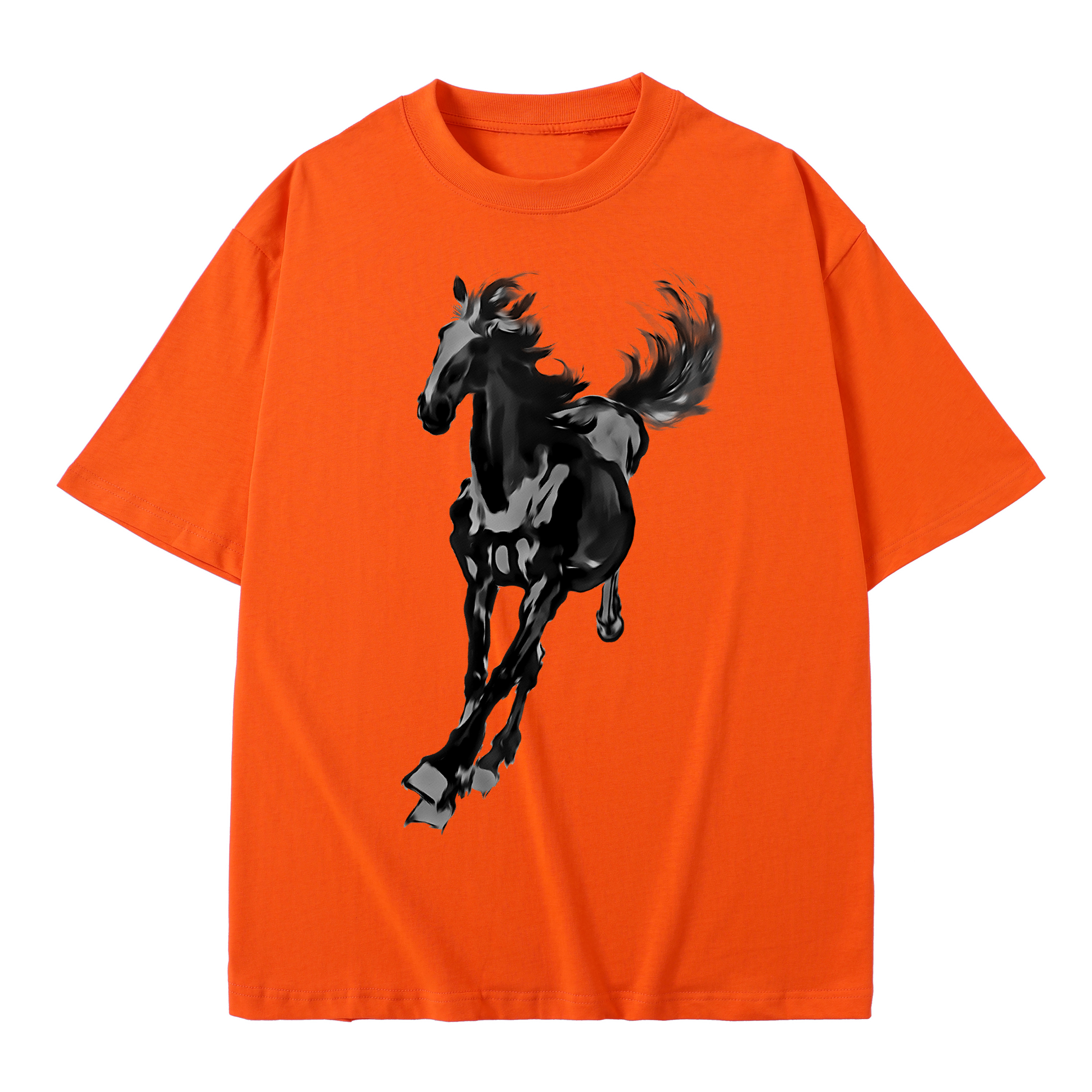 T-shirt men's top designer cotton T-shirt the silvery fine horse short sleeved clothing high-quality fashionable T-shirt BROADTRUE