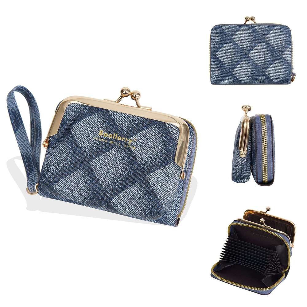 Women's Wallet baellerry Korean Style Fashion Mini Multi-Card Slot Zipper Accordion Card Holder Versatile Small Coin Purse
