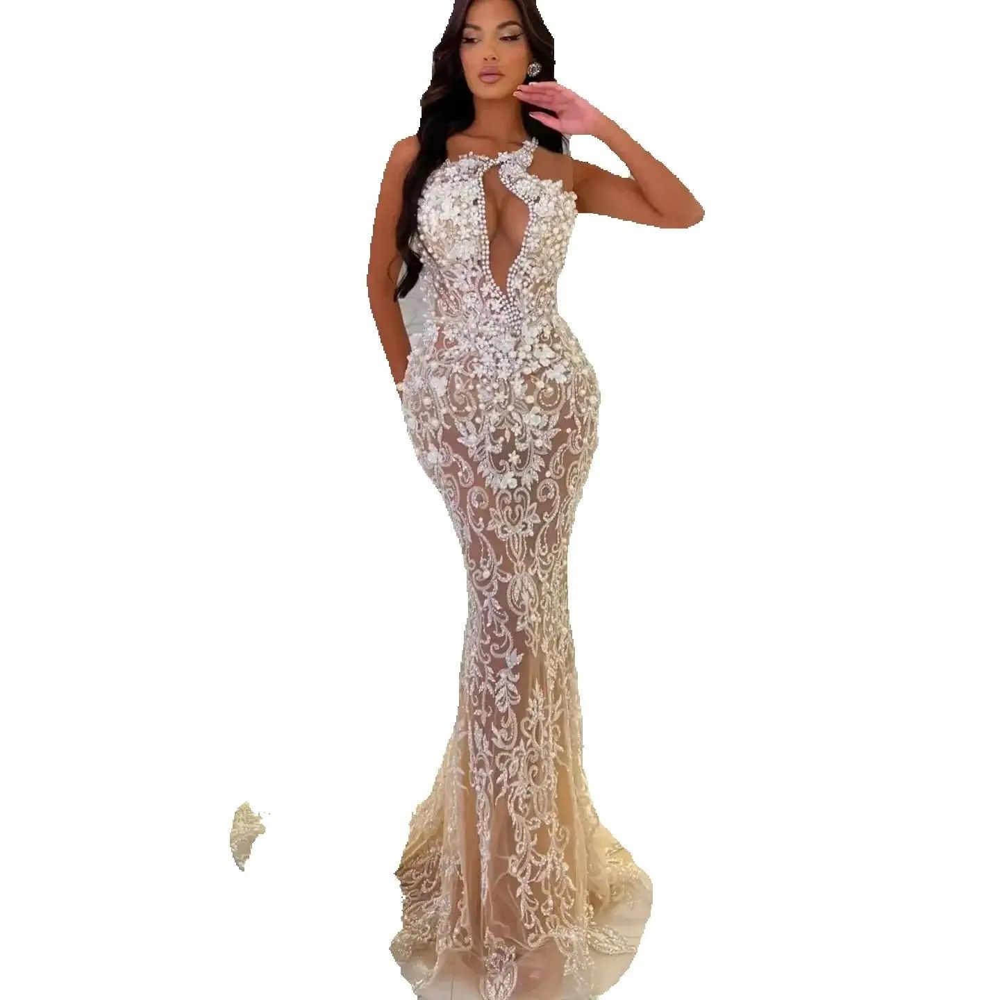 Luxury One Shoulder Prom Dress Customized Glitter Beaded Appliques Party Gowns Sleeveless Floor Length Formal Evening Dresses